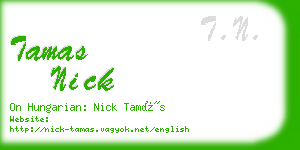 tamas nick business card